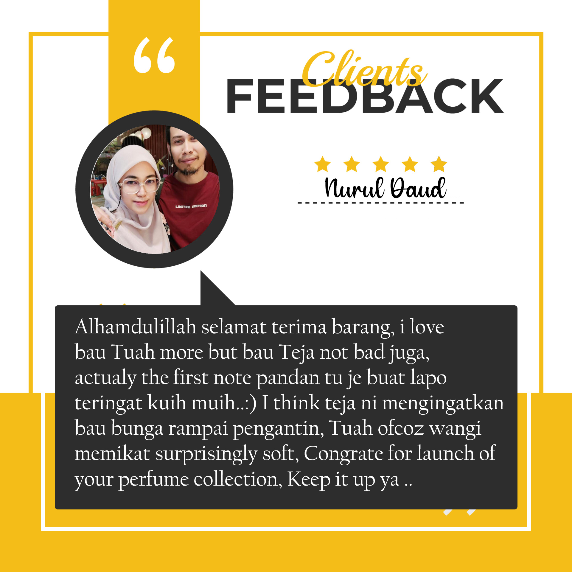 Client or customer review testimonial social media post. Customer or client service feedback review post design template